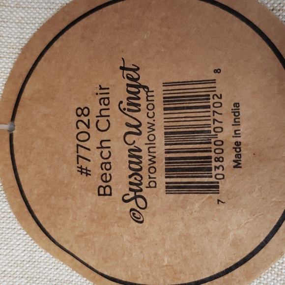 Brownlow Gifts "Beach Chair" by Susan Winget Blue Ruffled Trim 100% Cotton Towel - Picture 8 of 8